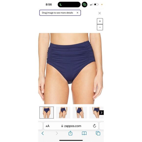 New. Tommy Bahama navy high waisted bikini bottom. Small. - Picture 2 of 11